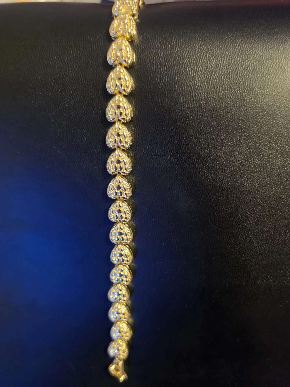 Gold-Tone Heart Link Bracelet - Elegant Women's Jewelry